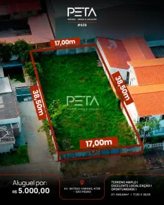Lote/Terreno para alugar, 649m² no 31 de Março, Boa Vista