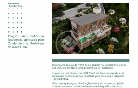 Lote/Terreno à venda, 1019m² no Vila Del Rey, Nova Lima