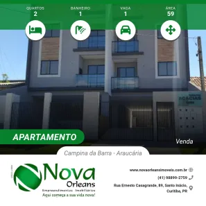 Apartamento com 2 Quartos à venda, 59m² no Campina da Barra, Araucária