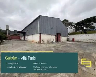 Galpão/Depósito/Armazém para alugar, 1000m² no Vila Paris, Contagem