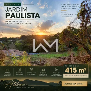 Lote/Terreno à venda, 415m² no Jardim Paulista, Atibaia