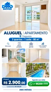 Apartamento com 3 Quartos para alugar, 80m² no Freguesia (Jacarepaguá), Rio de Janeiro