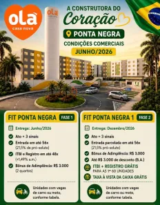 Apartamento com 2 Quartos à venda, 36m² no Ponta Negra, Manaus