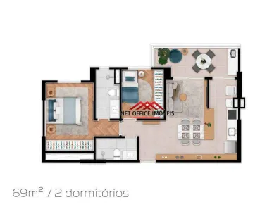 Apartamento com 2 Quartos à venda, 69m² no Condomínio Royal Park, São José dos Campos