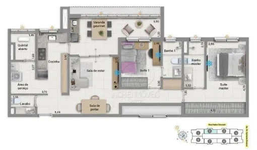 Apartamento com 2 Quartos à venda, 93m² no Boqueirão, Santos