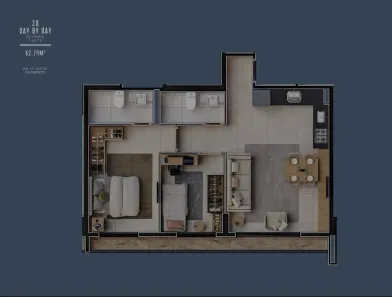 Apartamento com 2 Quartos à venda, 63m² no Setor Marista, Goiânia