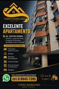 Apartamento com 3 Quartos à venda, 93m² no Piedade, Jaboatão dos Guararapes