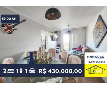 Apartamento com 2 Quartos à venda, 59m² no Jardim Ester, São Paulo
