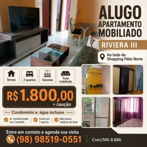 Apartamento com 2 Quartos para alugar, 48m² no Maiobão, Paço do Lumiar