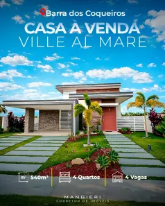 Casa de Condomínio com 4 Quartos à venda, 540m² no Luar da Barra, Barra dos Coqueiros
