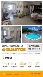 Apartamento com 4 Quartos à venda, 97m² no Imbuí, Salvador