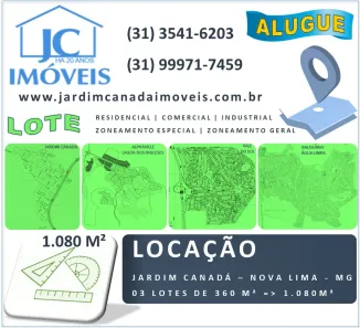 Lote/Terreno para alugar, 1080m² no Jardim Canadá, Nova Lima