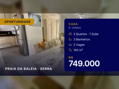 Casa com 3 Quartos à venda, 140m² no Praia da Baleia, Serra