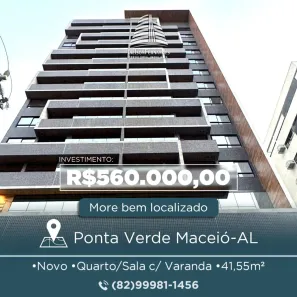 Apartamento com 1 Quarto à venda, 41m² no Ponta Verde, Maceió