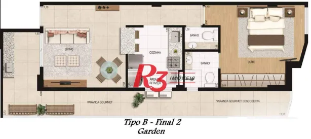 Apartamento com 1 Quarto à venda, 59m² no Boqueirão, Santos