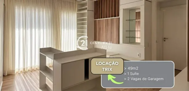 Apartamento com 1 Quarto para alugar, 49m² no Tamboré, Santana de Parnaíba