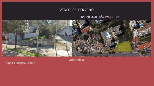 Lote/Terreno à venda, 1722m² no Campo Belo, São Paulo