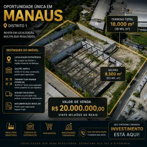 Lote/Terreno à venda, 8500m² no Distrito Industrial I, Manaus