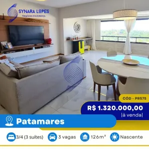 Apartamento com 3 Quartos à venda, 126m² no Patamares, Salvador
