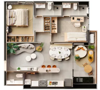 Apartamento com 2 Quartos à venda, 76m² no Setor Marista, Goiânia