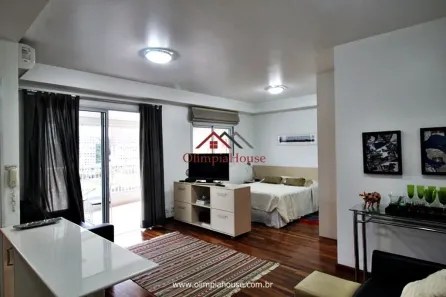 Apartamento com 1 Quarto para alugar, 55m² no Cidade Monções, São Paulo