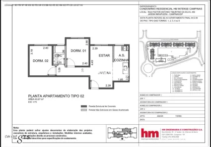 Apartamento com 2 Quartos à venda, 43m² no Jardim Ibirapuera, Campinas