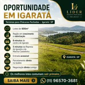 Lote/Terreno à venda, 600m² no Centro, Igaratá
