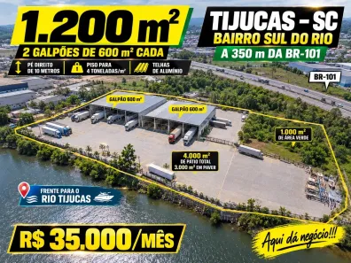 Galpão/Depósito/Armazém para alugar, 1200m² no Sul do Rio, Tijucas