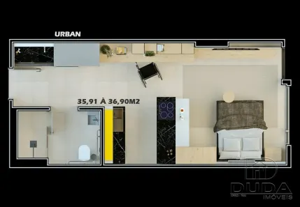 Apartamento com 1 Quarto à venda, 44m² no Trindade, Florianópolis