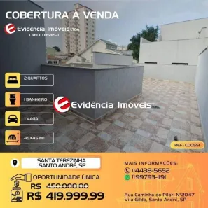 Cobertura com 2 Quartos à venda, 90m² no Parque das Nações, Santo André