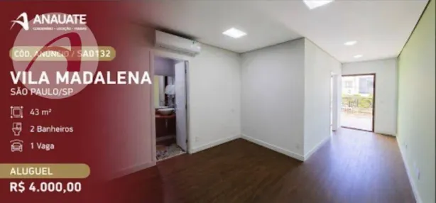 Sala Comercial para alugar, 43m² no Vila Romana, São Paulo