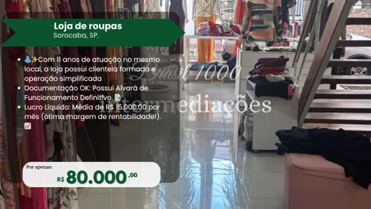 Ponto Comercial à venda, 100m² no Centro, Sorocaba