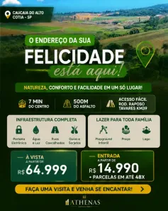 Lote/Terreno à venda, 500m² no Recreio Topázio (Caucaia do Alto), Cotia