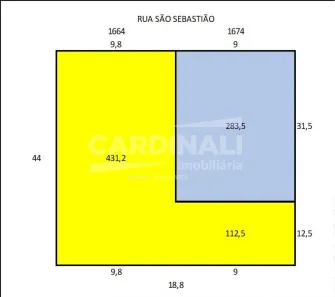 Lote/Terreno à venda, 827m² no Centro, São Carlos