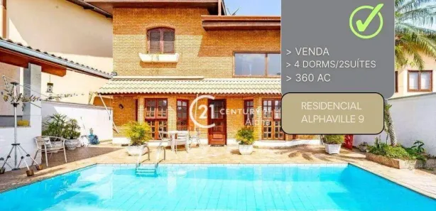 Casa de Condomínio com 4 Quartos à venda, 360m² no Alphaville, Santana de Parnaíba