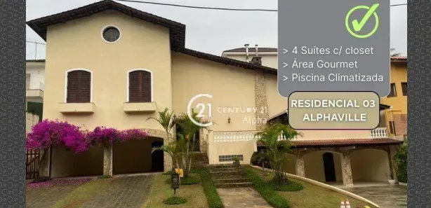 Casa de Condomínio com 4 Quartos para alugar, 532m² no Alphaville, Santana de Parnaíba