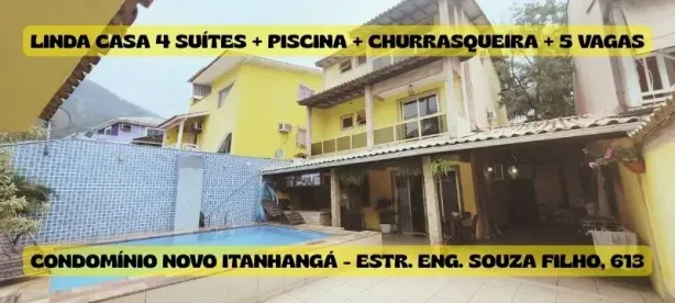 Casa de Condomínio com 4 Quartos à venda, 250m² no Itanhangá, Rio de Janeiro