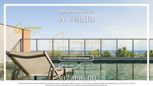 Apartamento com 2 Quartos à venda, 51m² no Conjunto Jacaraípe, Serra