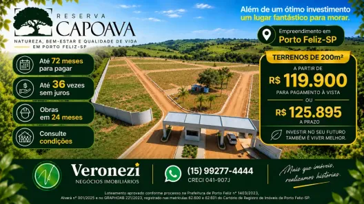 Lote/Terreno à venda, 200m² no Centro, Porto Feliz