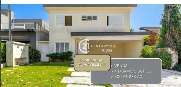 Casa de Condomínio com 4 Quartos à venda, 278m² no Alphaville, Santana de Parnaíba