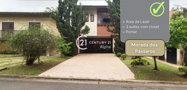 Casa de Condomínio com 3 Quartos à venda, 360m² no Residencial Morada dos Pássaros-Aldeia da Serra, Barueri