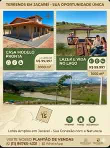 Lote/Terreno à venda, 1000m² no Chácaras Reunidas Igarapés, Jacareí