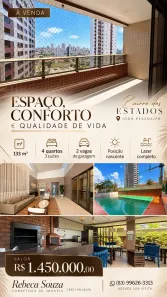 Apartamento com 4 Quartos à venda, 133m² no Estados, João Pessoa
