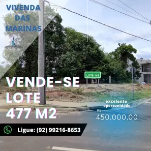 Lote/Terreno à venda, 477m² no Ponta Negra, Manaus