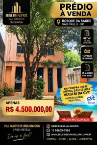 Prédio Comercial à venda, 627m² no Bosque da Saúde, São Paulo