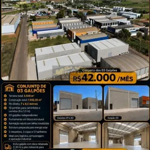 Galpão/Depósito/Armazém para alugar, 3500m² no Distrito Industrial Doutor Carlos Arnaldo e Silva, São José do Rio Preto