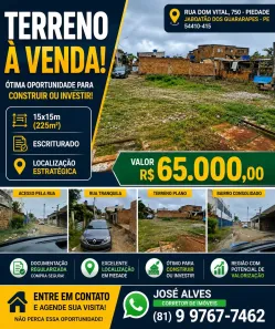 Lote/Terreno à venda, 225m² no Piedade, Jaboatão dos Guararapes