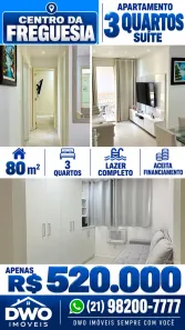 Apartamento com 3 Quartos à venda, 80m² no Freguesia (Jacarepaguá), Rio de Janeiro