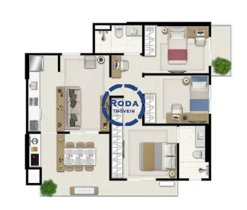Apartamento com 3 Quartos à venda, 89m² no Encruzilhada, Santos