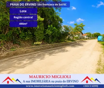 Lote/Terreno à venda, 490m² no Praia do Ervino, São Francisco do Sul